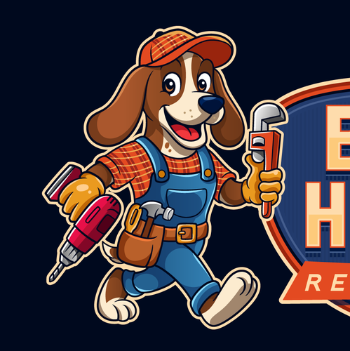 Bathroom design with the title 'Logo Mascot BathHound'