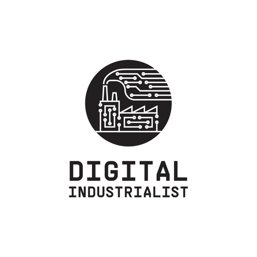 Factory logo with the title 'Industrial design for tech company'