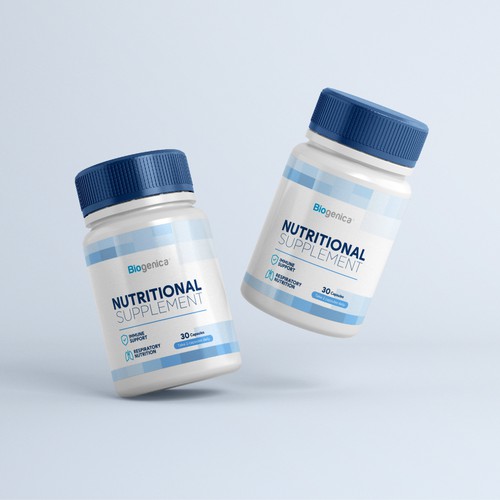 Medical label with the title 'Supplement label design'