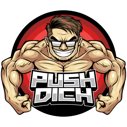 Fitness illustration with the title 'Mascot for Push Dich'