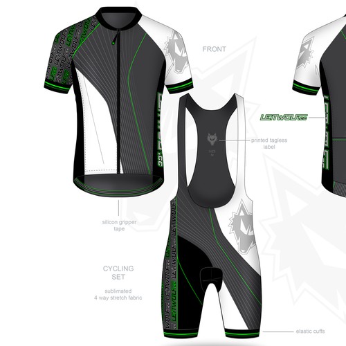 Sportswear design with the title 'Cycling Set'