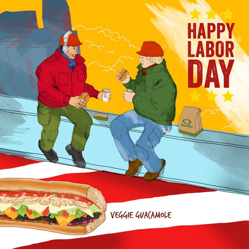 Food artwork with the title 'Quiznos 2017 calendar contest'