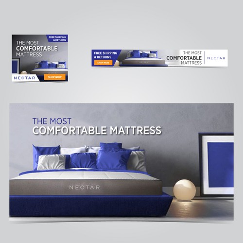 Mattress design with the title 'Mattress Springbed Banner Ads Design'