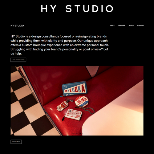 Black background design with the title 'Elevated Website for Design Agency'