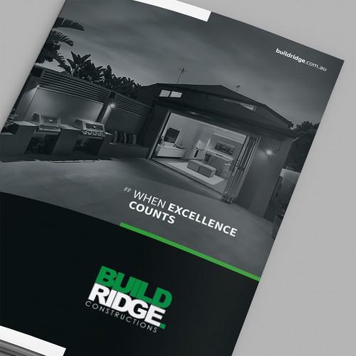 Project design with the title 'Eye capturing company booklet.'