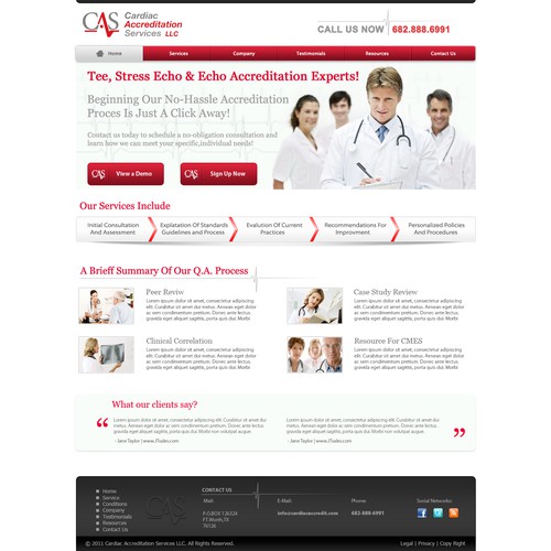 Doctor website with the title 'CAS New Logo & Site Design'