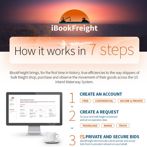 Mobile-first design with the title 'iBookFreight Infographic'