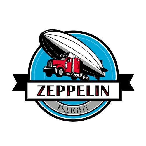 Balloon design with the title 'Zeppelin Freight'