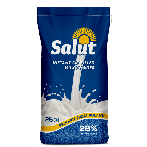 Milk design with the title 'Milk powder bag'