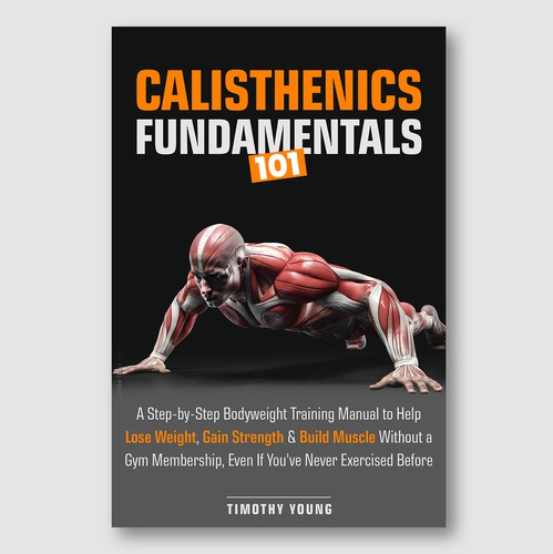 Weight-loss book cover with the title 'Bodyweight Training Cover – Anatomical Power & Gym-Free Strength'