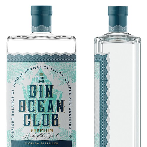 Gin label with the title 'Premium Gin Label'