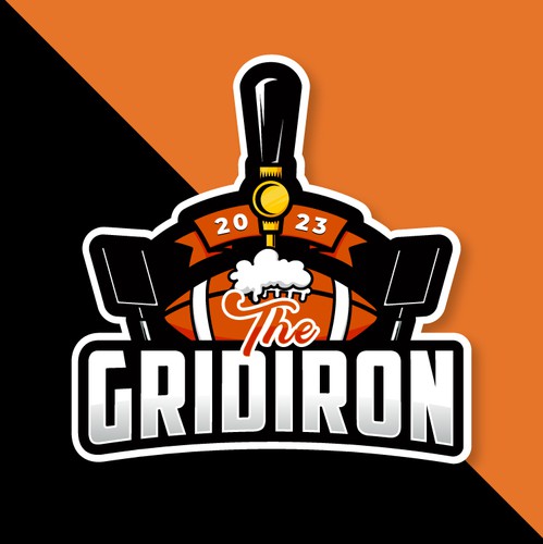 Sports bar design with the title 'The Gridiron'