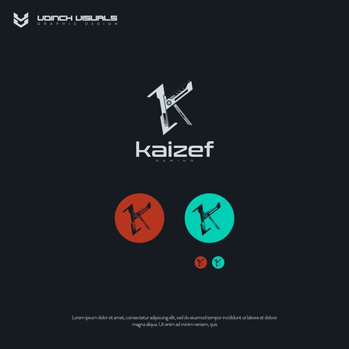 Streamer logo with the title 'Logo concept for Kaizef Gaming'