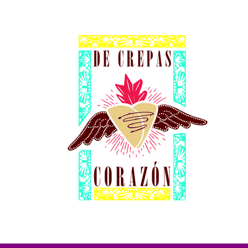 Authentic logo with the title 'Creperia mexicana'