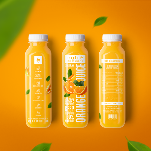 Orange packaging with the title 'Orange Juice Label'