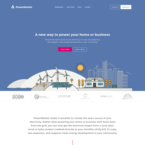 Marketplace website with the title 'Energey Marketplace Website'