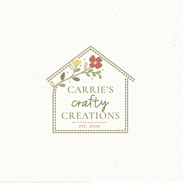 Earthy design with the title 'carrie's crafty creations'