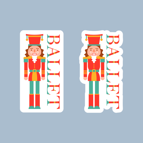Ballet design with the title 'Sticker design'