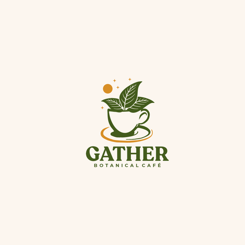 Botanical logo with the title 'logo concept for restaurant cafe shop'