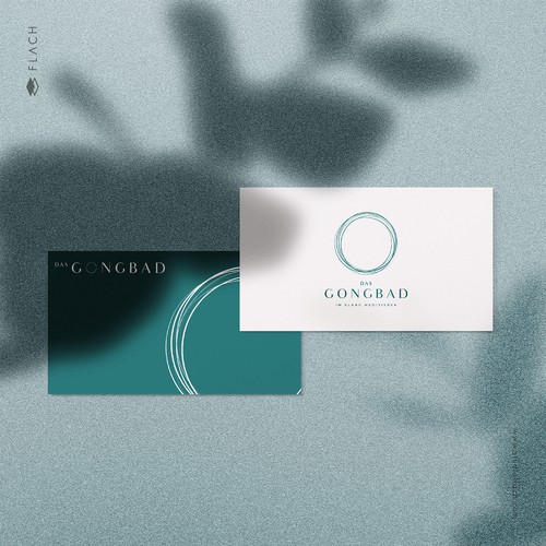 Spa brand with the title 'Sophisticated, feminine and abstract logo for a gong sound bath meditations business.'