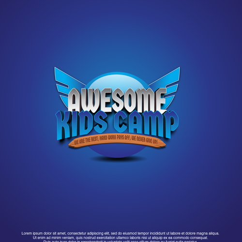 Camp logo with the title 'Kids'