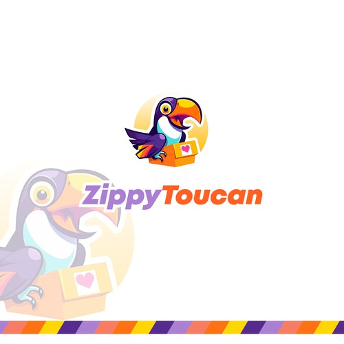 Toucan logo with the title 'Logo for a custom delivery service'