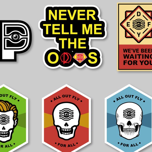 Pop culture design with the title 'Defy Sticker'