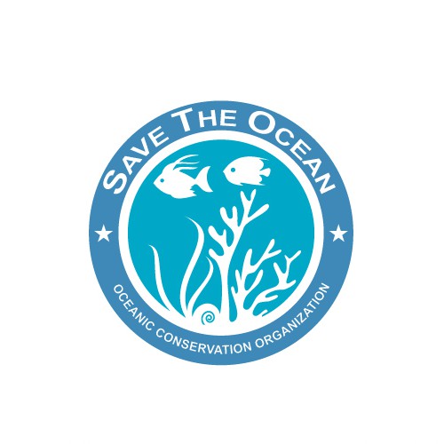 Underwater logo with the title 'Marine Life Logo'