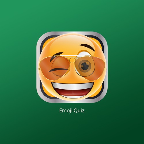 Quiz design with the title 'Emoji app icon'
