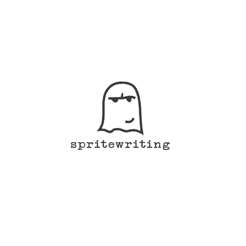 Writer logo with the title 'Playful hand drawn ghost'