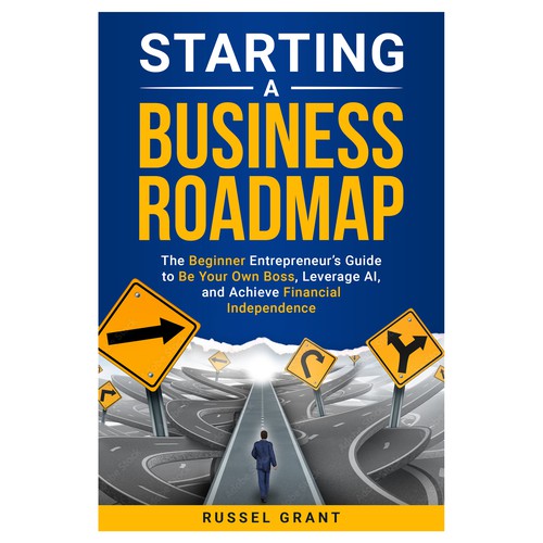 Roadmap design with the title 'Starting A Business Roadmap'