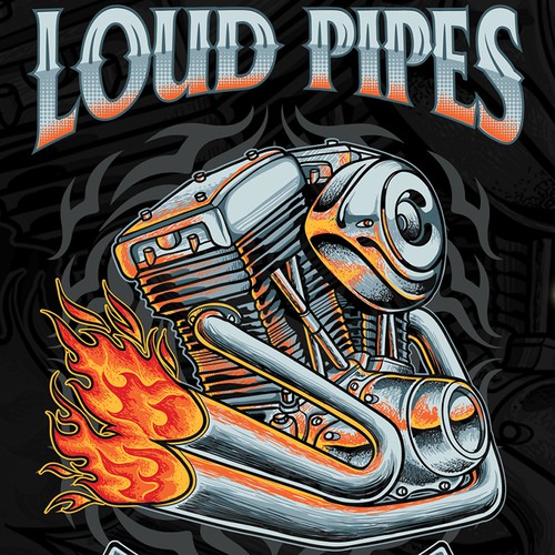 Fire t-shirt with the title 'Loud Pipes Save Lives'