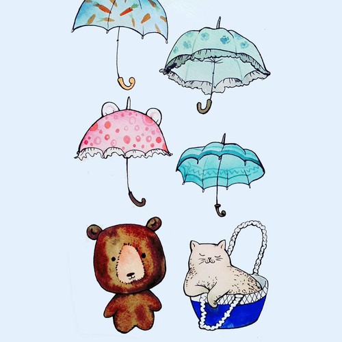 Umbrella design with the title 'Shmonster'