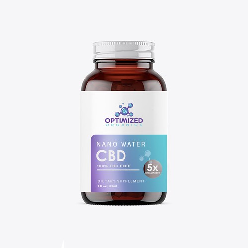 Minimalist label with the title 'CBD supplement label design'