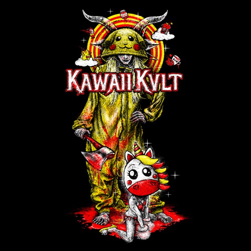 Japanese t-shirt with the title 'KAWAII KVLT by RIFFSHOP'