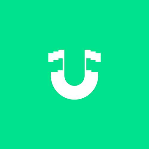 Solid logo with the title 'Abstract "U" letter.'