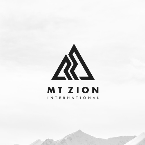 Mountain logo with the title 'Strong logo design a religious group'