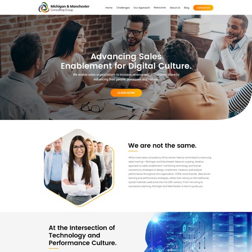 Training website with the title 'Michigan & Manchester Website Design'