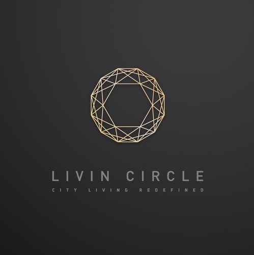 Black brand with the title 'Elegant logo for LIVIN CIRCLE'
