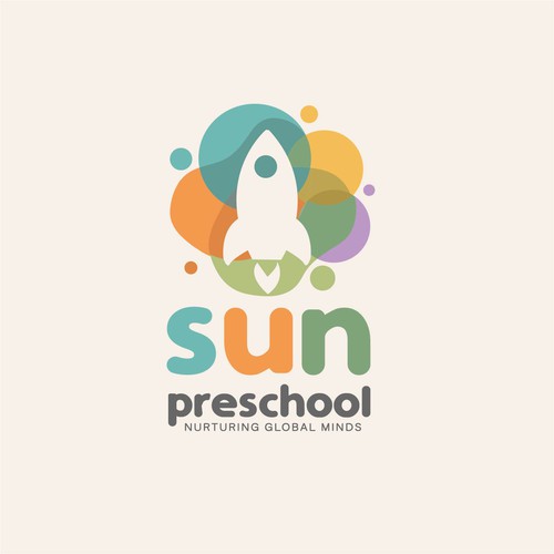 Children's design with the title 'Beautiful, playful logo for Sun preschool'