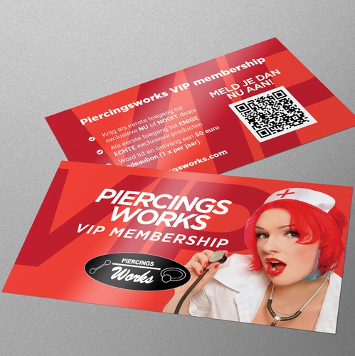 QR code design with the title 'VIP-lidmaatschap kaartje'