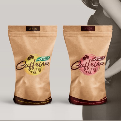 Unique packaging with the title 'Slim Packaging Design For Caffeine Fit'