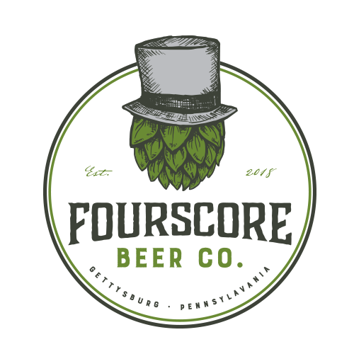 Sketch design with the title 'Fourscore Beer Companyq'
