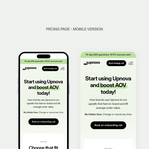 Website with the title 'Design premium eCommerce SaaS for Upnova webste'