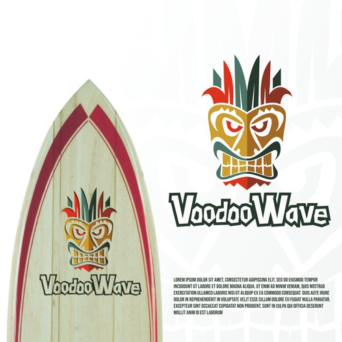 Hawaii logo with the title 'Eyecatching logo for VodooWave the surfing lover apparels'