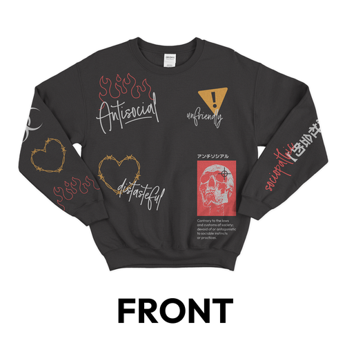 Streetwear t-shirt with the title 'Crewneck design concept for clothing brand'