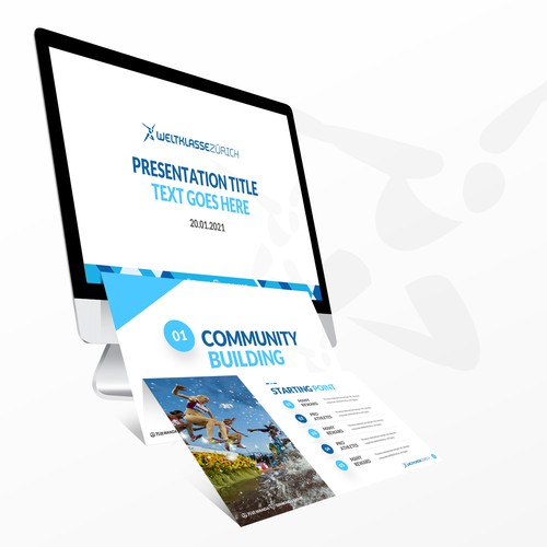 Event design with the title 'Weltklasse PowerPoint Auftritt für Weltklasse'