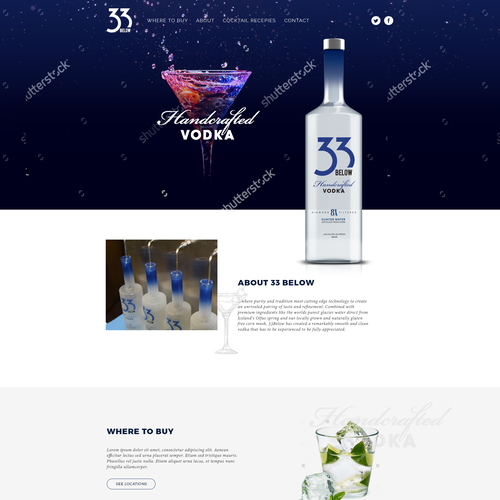 Vodka design with the title 'Vodka Landing page'