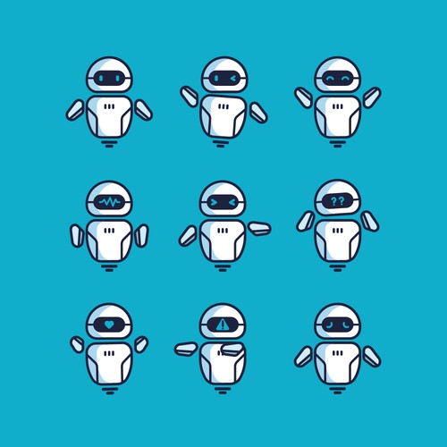 Personality design with the title 'Robot Mascot for Artificial Intelligence and Social Media service'