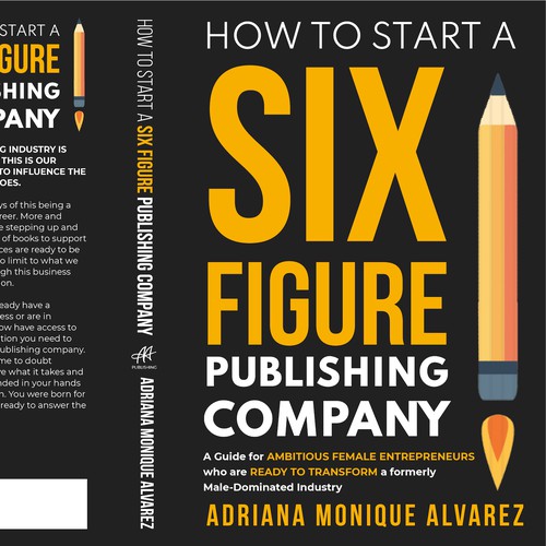 Typography book cover with the title 'Design a bestselling book cover for Female Entrepreneurs who want to start their own Publishing Co'